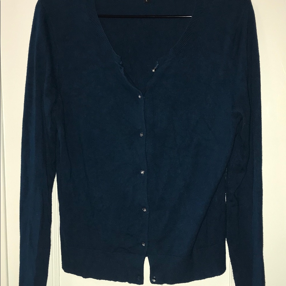 Express Large Blue Cardigan, Button Down, Euc - image 3